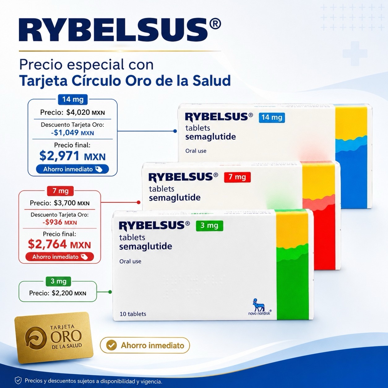 Rybelsus en Apatzingán: precio y disponibilidad en Farmacia Médica del Valle